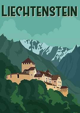 Liechtenstein Castle Poster