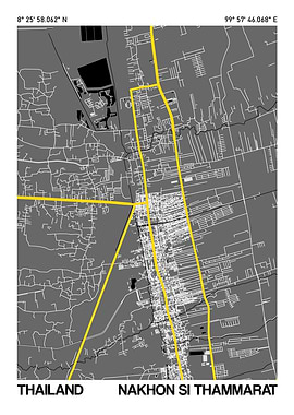 Nakhon Si Thammarat City Street Map