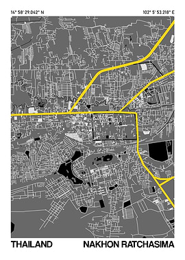 Nakhon Ratchasima City Street Map