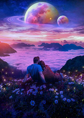 Couple Under Starry Skies