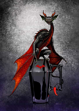 Vampiro Dragon on Coffin Mug