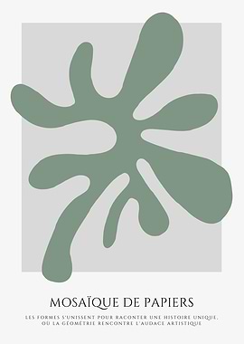 Abstract Green Leaf Art Print