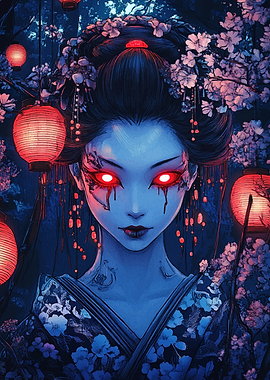 Geisha with Red Eyes