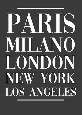 City Names Typography