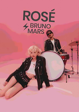 Rosé & Bruno Mars Music Poster