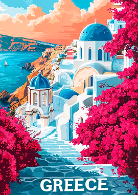 Greece Travel Poster
