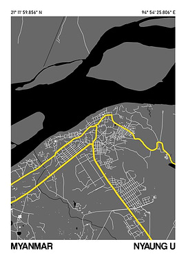 Nyaung U City Street Map
