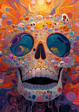 Psychedelic Skull Art