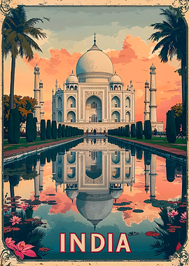 Taj Mahal India Poster
