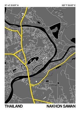 Nakhon Sawan City Street Map