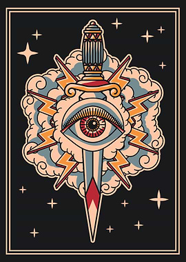 Eye & dagger vintage art