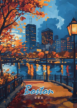 Boston Cityscape Painting