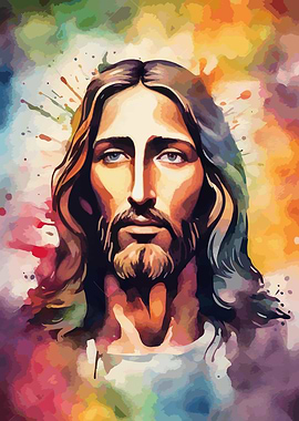 Jesus Christ Watercolor Portrait