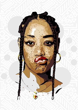 Woman with Braids Portrait