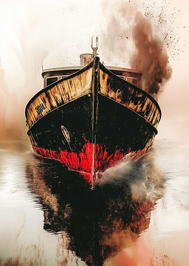 Rusted Glory: The Last Voyage - Old Ship in Fog