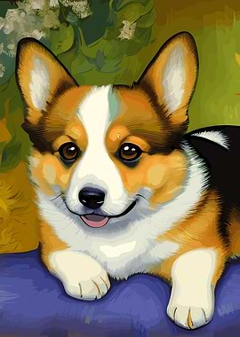 Corgi Portrait Painting