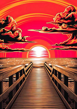 Serene Sunset on the Pier