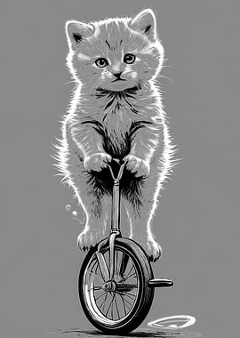 Kitten on Unicycle