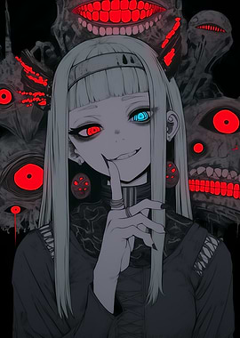 Anime Girl with Red Eyes