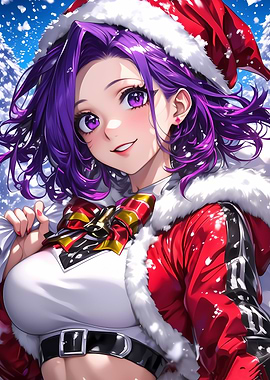 Anime Girl Christmas Illustration