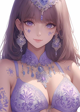 Anime Girl in Purple Lace