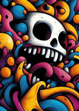 Skull Abstract Swirls