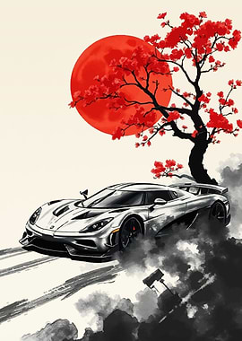 Koenigsegg Jesko with Cherry Blossom