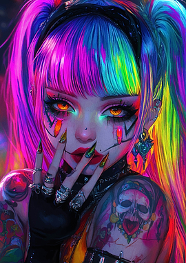 Neon Anime Girl