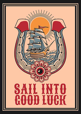 Good luck vintage art illustration