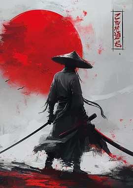 Samurai red moon