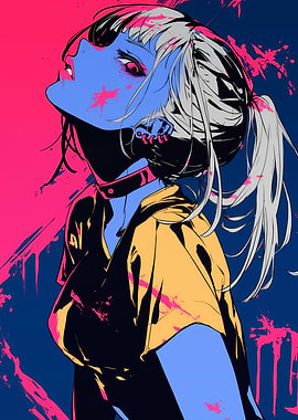 Anime Girl with Splashes