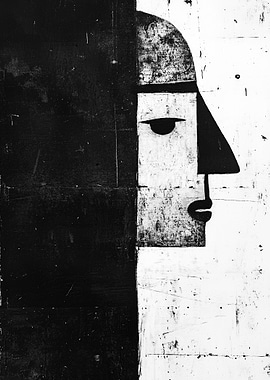 Abstract Black and White Portrait