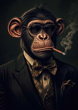 Cigar Smoking Monkey