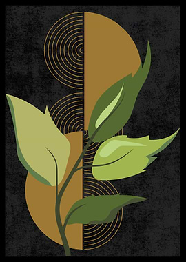 Abstract Green Leaves