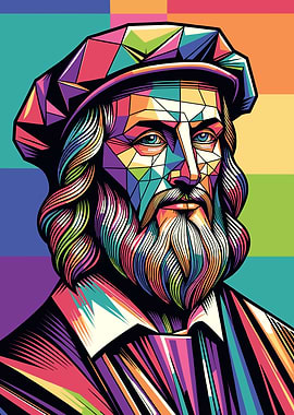 Leonardo da Vinci Colorful Portrait
