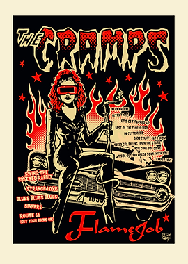 The Cramps Flame Job Poster