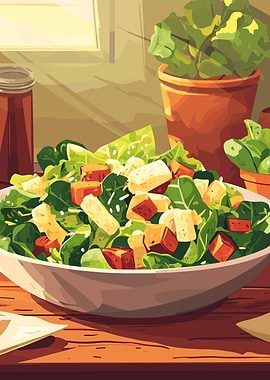 Caesar Salad Illustration