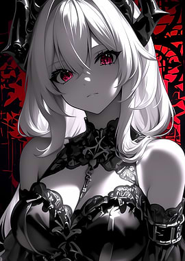 Anime Girl with Red Eyes