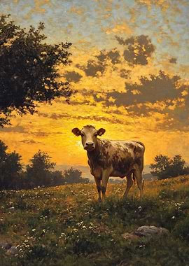 Cow at Sunset