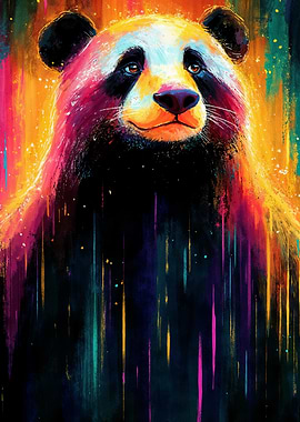 Colorful Panda Portrait