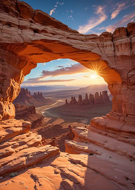 Sunrise Through Arch