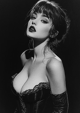 Black and White Gothic Girl Portrait