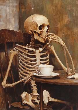 Skeleton with Tea