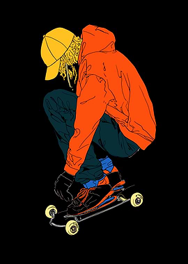 Skater in Red Hoodie