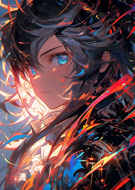 Anime Girl with Blue Eyes