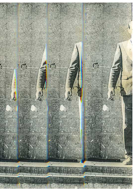 Stranger. Vintage glitch photo.