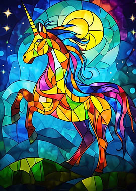 Stained Glass Unicorn