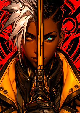 Cyberpunk Warrior Knight Magic Sword