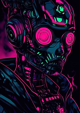 Cyberpunk Robot Portrait