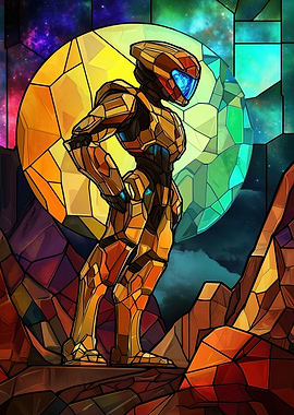 Stained Glass Space Soldier